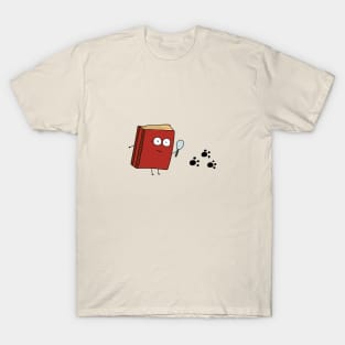 funny Book detective searching for clues T-Shirt